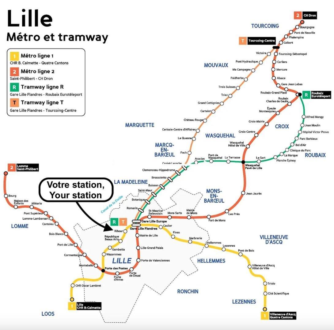 Apartment For 4 In Front Of Lille Flandres Station Extérieur photo
